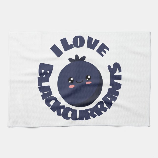 I Liebe Blackcurrant Küchentücher (Horizontal)
