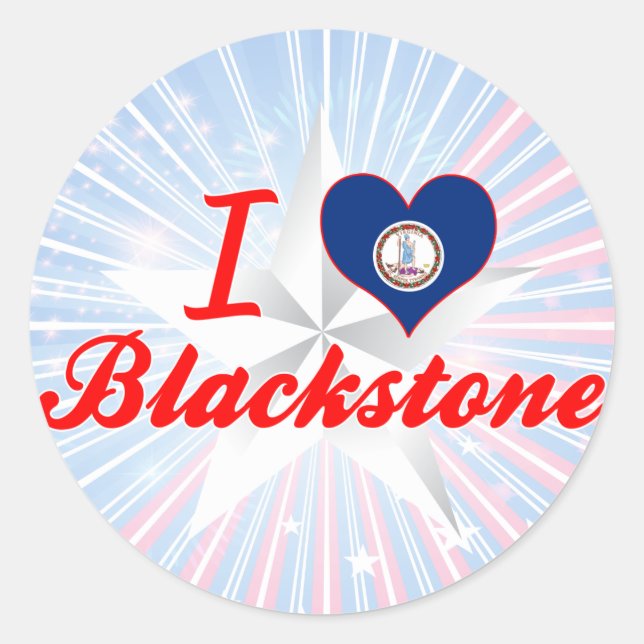 I Liebe Blackstone, Virginia Runder Aufkleber (Vorderseite)