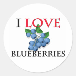 I Liebe Blaubeeren Runder Aufkleber