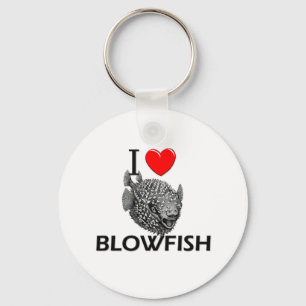 I Liebe Blowfish Schlüsselanhänger