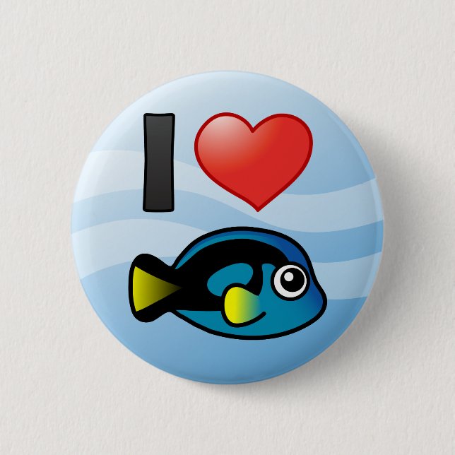 I Liebe Blue Tang Button (Vorderseite)
