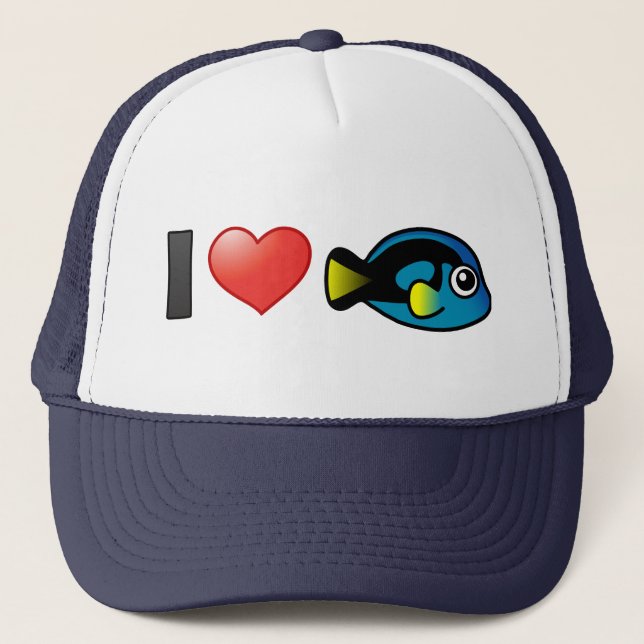 I Liebe Blue Tang Truckerkappe (Vorderseite)