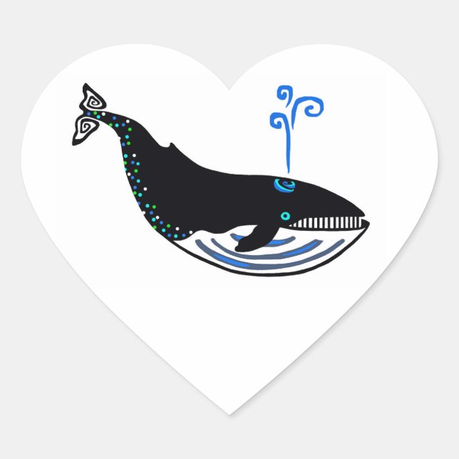 I Liebe Blue WHALES - Tierliebhaber - Wildtiere - Herz-Aufkleber (Vorderseite)