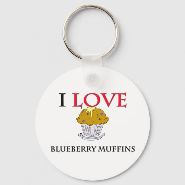 I Liebe Blueberry Muffins Schlüsselanhänger (Vorderseite)