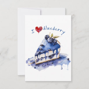 I Liebe Blueberry TShirt, Blueberry Cake Wasserfar Dankeskarte