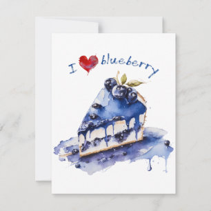 I Liebe Blueberry TShirt, Blueberry Cake Wasserfar Feiertagskarte