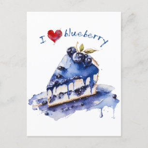 I Liebe Blueberry TShirt, Blueberry Cake Wasserfar Postkarte