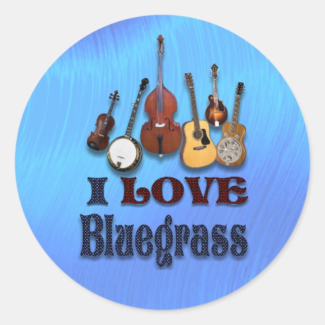 I LIEBE BLUEGRASS - STICKER (Vorderseite)