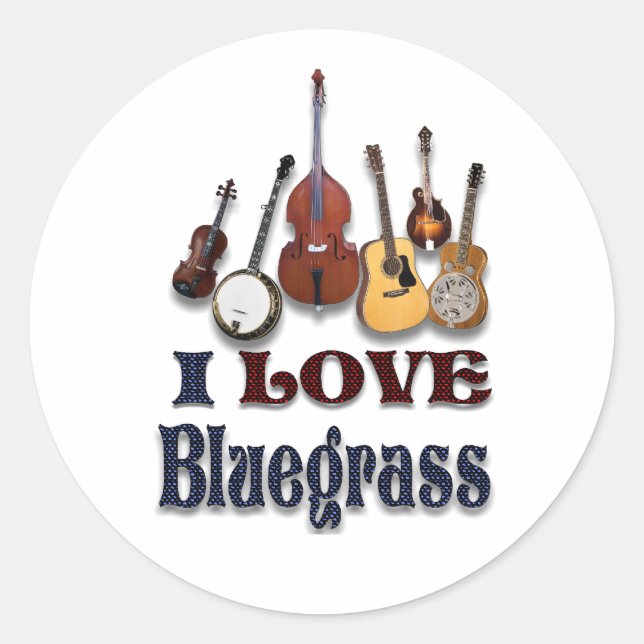 I LIEBE BLUEGRASS - STICKER (Vorderseite)