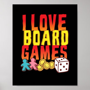 I Liebe Board Games Nerd Poster