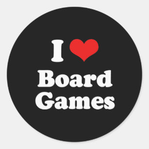 I Liebe Board Games Tshirt Runder Aufkleber