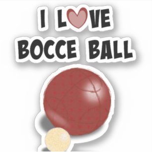 I Liebe Bocce Ball Aufkleber