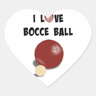 I Liebe Bocce Ball Herz-Aufkleber