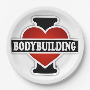 I Liebe-Bodybuilding Pappteller
