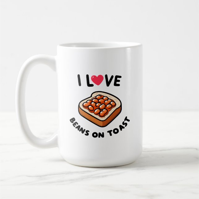I Liebe Bohnen auf Toast Kaffeetasse (Links)