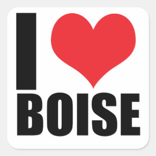 I Liebe Boise Quadratischer Aufkleber