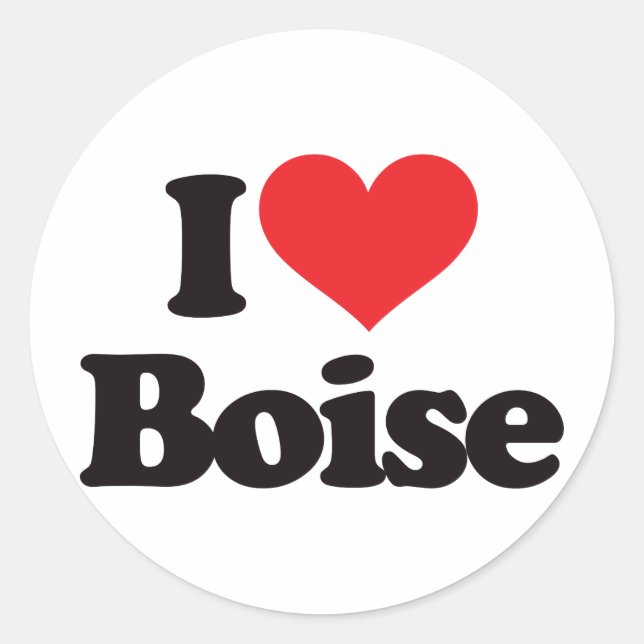 I Liebe Boise Runder Aufkleber (Vorderseite)