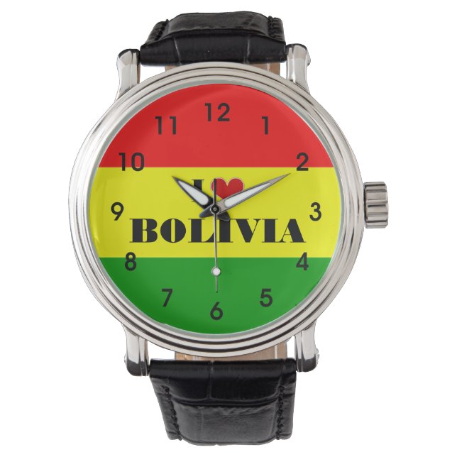 I Liebe Bolivien Armbanduhr (Vorderseite)