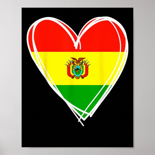 I Liebe Bolivien Cool Bolivien Flag Herzdesign Bol Poster (Vorne)