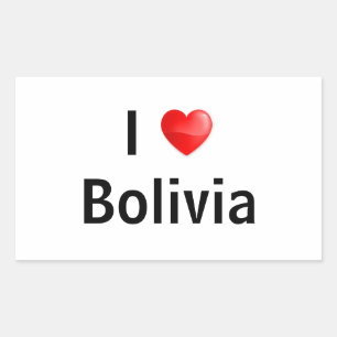 I Liebe Bolivien Rechteckiger Aufkleber