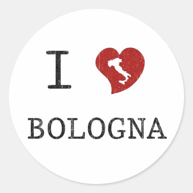 I Liebe Bologna Runder Aufkleber (Vorderseite)