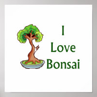 I Liebe bonsai in grünem Text schari Baum graphi