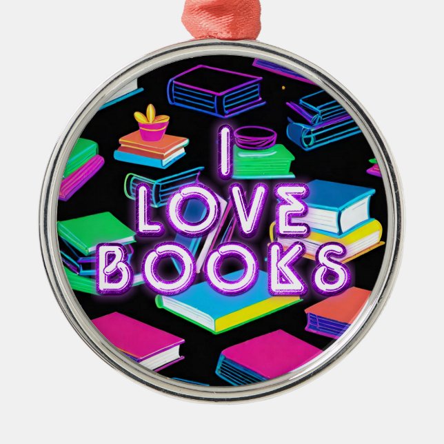 I Liebe Books farbenfroh 2 Ornament Aus Metall (Vorne)
