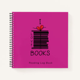 "I Liebe Books" Reading Log Journal Notizbuch