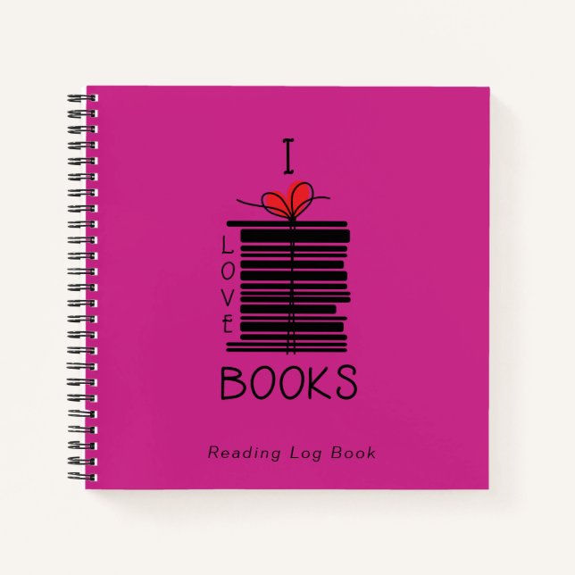 "I Liebe Books" Reading Log Journal Notizbuch (Vorderseite)