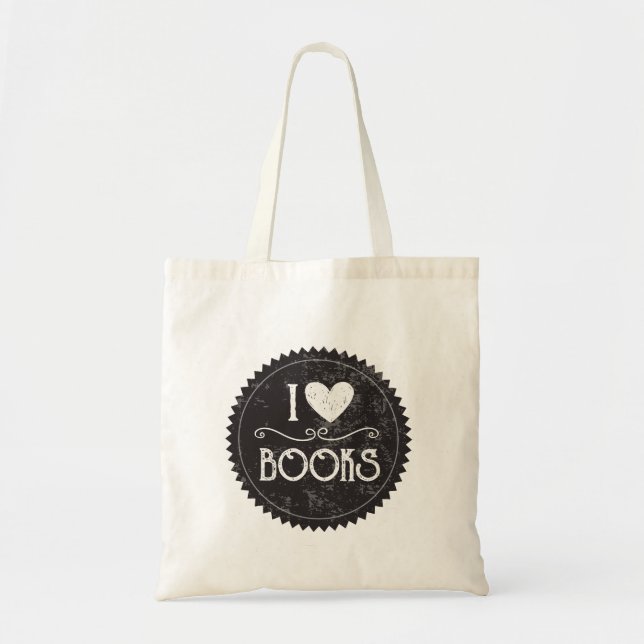 "I Liebe Books" Wappen Book Tasche (Vorne)