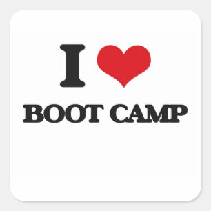 I Liebe Boot Camp Quadratischer Aufkleber