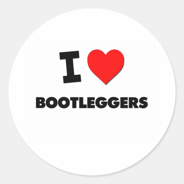 I Liebe Bootleggers Runder Aufkleber (Vorderseite)