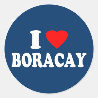 I Liebe Boracay Runder Aufkleber