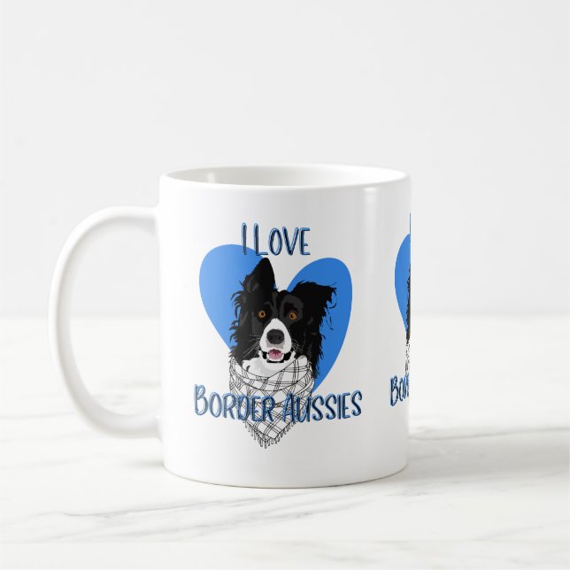 I Liebe Border Aussies Enthusiasten Kaffeetasse (Links)