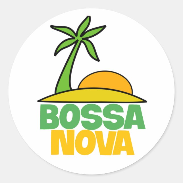 I Liebe Bossa Nova Geschenk für brasilianische Mus Runder Aufkleber (Vorderseite)