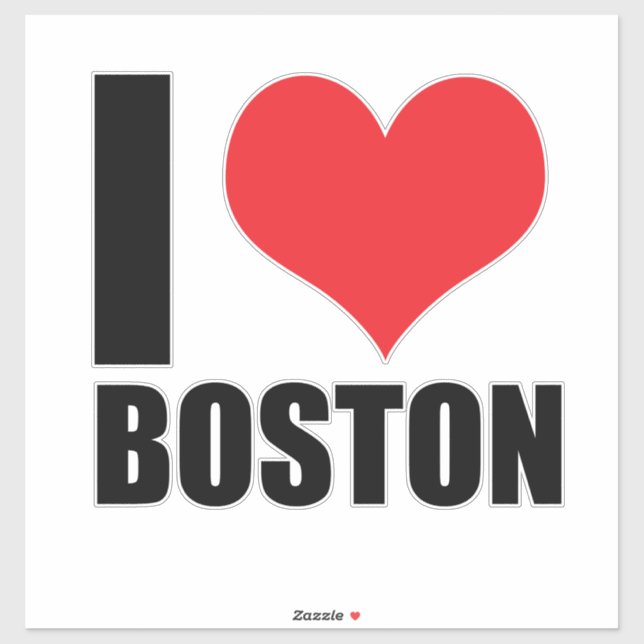 I Liebe Boston Aufkleber (Blatt)