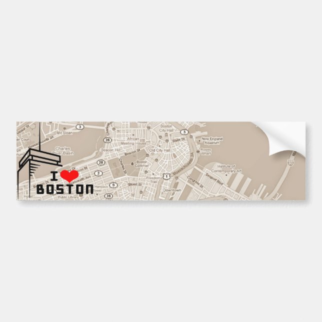 I Liebe-Boston-Autoaufkleber Autoaufkleber (Vorne)