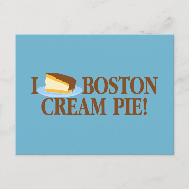 I Liebe Boston Cream Pie Postkarte (Vorderseite)