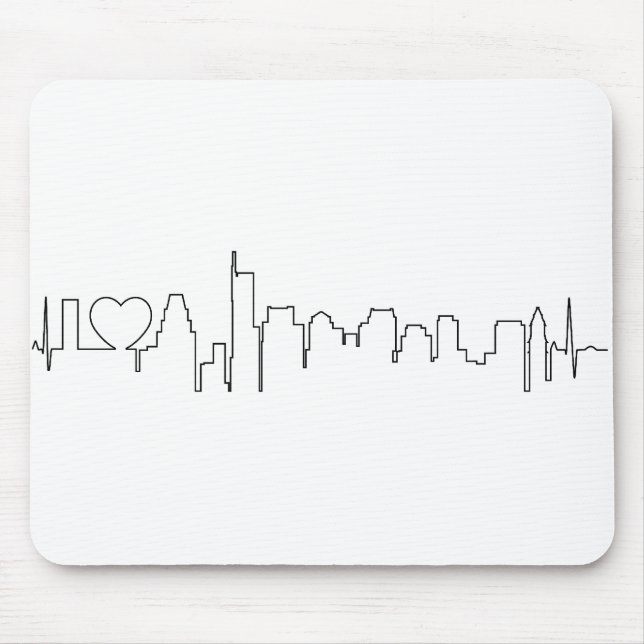 I Liebe Boston in einer außerordentlichen ecg Art Mousepad (Vorne)