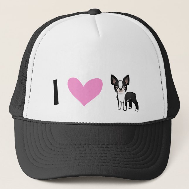 I Liebe-Boston-Terrier Truckerkappe (Vorderseite)