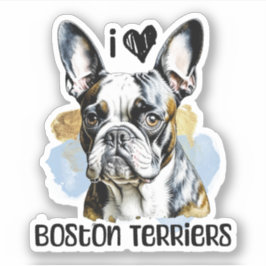I Liebe Boston Terriers Aufkleber