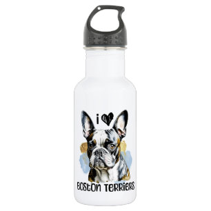 I Liebe Boston Terriers Edelstahlflasche