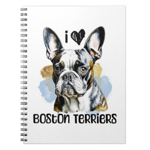 I Liebe Boston Terriers Notizblock