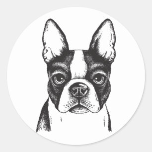 I Liebe Boston Terriers Runder Aufkleber