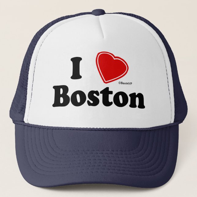 I Liebe Boston Truckerkappe (Vorderseite)