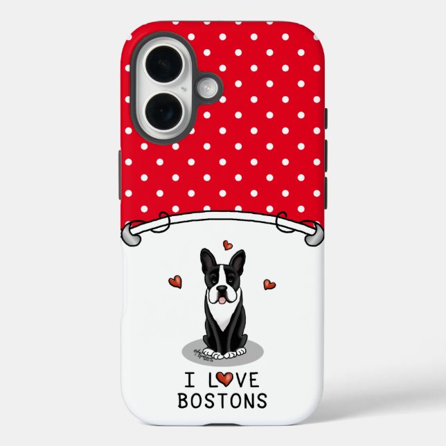 I Liebe Bostons - Boston Terriers (schwarz & weiß) Case-Mate iPhone Hülle (Rückseite)