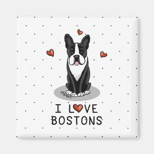 I Liebe Bostons Boston Terriers (schwarz & weiß) Magnet