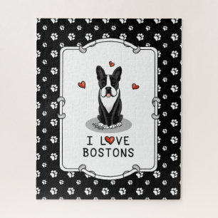 I Liebe Bostons - Boston Terriers (schwarz & weiß) Puzzle