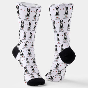 I Liebe Bostons - Boston Terriers (schwarz & weiß) Socken