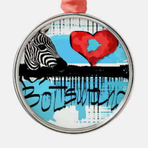 I Liebe Botswana Ornament Aus Metall